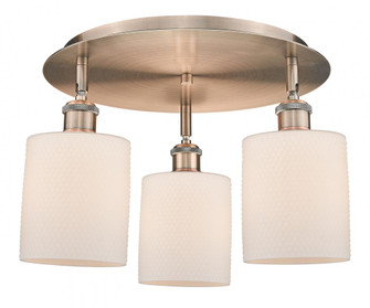 Cobbleskill - 3 Light - 17 inch - Antique Copper - Semi-Flush Mount (3442|516-3C-AC-G111)