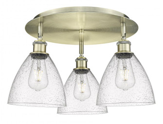 Bristol - 3 Light - 19 inch - Antique Brass - Semi-Flush Mount (3442|516-3C-AB-GBD-754)