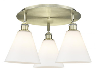 Berkshire - 3 Light - 20 inch - Antique Brass - Semi-Flush Mount (3442|516-3C-AB-GBC-81)