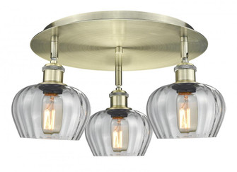 Fenton - 3 Light - 18 inch - Antique Brass - Semi-Flush Mount (3442|516-3C-AB-G92)