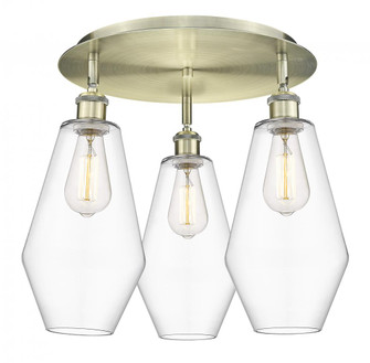 Cindyrella - 3 Light - 19 inch - Antique Brass - Semi-Flush Mount (3442|516-3C-AB-G652-7)