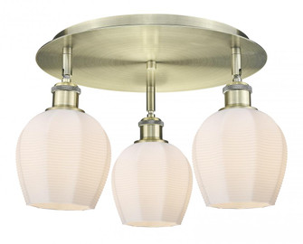 Norfolk - 3 Light - 18 inch - Antique Brass - Semi-Flush Mount (3442|516-3C-AB-G461-6)