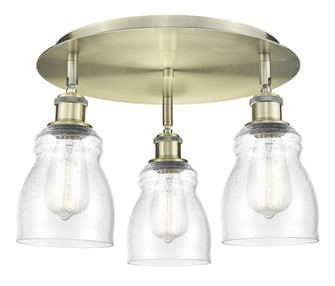 Ellery - 3 Light - 17 inch - Antique Brass - Semi-Flush Mount (3442|516-3C-AB-G394)