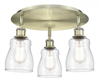 Ellery - 3 Light - 17 inch - Antique Brass - Semi-Flush Mount (3442|516-3C-AB-G392)