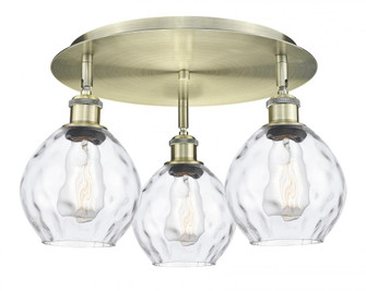 Waverly - 3 Light - 18 inch - Antique Brass - Semi-Flush Mount (3442|516-3C-AB-G362)