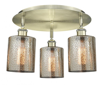 Cobbleskill - 3 Light - 17 inch - Antique Brass - Semi-Flush Mount (3442|516-3C-AB-G116)