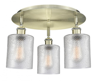 Cobbleskill - 3 Light - 17 inch - Antique Brass - Semi-Flush Mount (3442|516-3C-AB-G112)