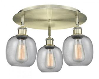Belfast - 3 Light - 18 inch - Antique Brass - Semi-Flush Mount (3442|516-3C-AB-G104)