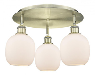 Belfast - 3 Light - 18 inch - Antique Brass - Semi-Flush Mount (3442|516-3C-AB-G101)