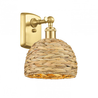 Woven Rattan - 1 Light - 8 inch - Satin Gold - Sconce (3442|516-1W-SG-RBD-8-NAT)