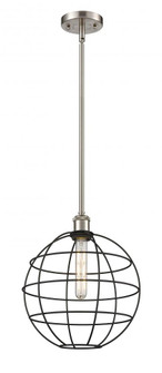 Lake Placid - 1 Light - 12 inch - Satin Nickel - Mini Pendant (3442|516-1S-SN-CE-12-BK)
