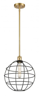 Lake Placid - 1 Light - 12 inch - Satin Gold - Multi Pendant (3442|516-1S-SG-CE-12-BK)