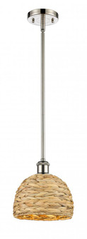 Woven Rattan - 1 Light - 8 inch - Polished Nickel - Multi Pendant (3442|516-1S-PN-RBD-8-NAT)