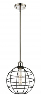 Lake Placid - 1 Light - 10 inch - Polished Nickel - Mini Pendant (3442|516-1S-PN-CE-10-BK)