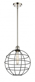 Lake Placid - 1 Light - 12 inch - Polished Nickel - Mini Pendant (3442|516-1S-PN-CE-12-BK)