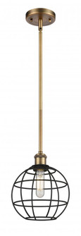 Lake Placid - 1 Light - 8 inch - Brushed Brass - Mini Pendant (3442|516-1S-BB-CE-8-BK)