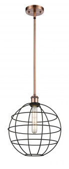 Lake Placid - 1 Light - 12 inch - Antique Copper - Mini Pendant (3442|516-1S-AC-CE-12-BK)