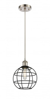 Lake Placid - 1 Light - 8 inch - Satin Nickel - Mini Pendant (3442|516-1P-SN-CE-8-BK)