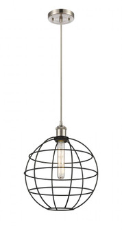 Lake Placid - 1 Light - 12 inch - Satin Nickel - Mini Pendant (3442|516-1P-SN-CE-12-BK)
