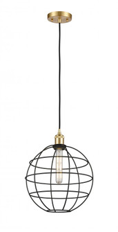 Lake Placid - 1 Light - 12 inch - Satin Gold - Mini Pendant (3442|516-1P-SG-CE-12-BK)