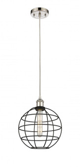 Lake Placid - 1 Light - 10 inch - Polished Nickel - Mini Pendant (3442|516-1P-PN-CE-10-BK)