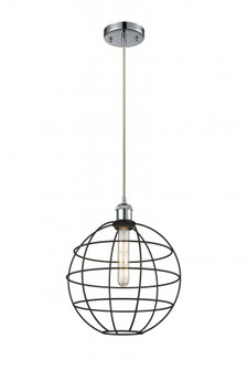 Lake Placid - 1 Light - 12 inch - Polished Chrome - Mini Pendant (3442|516-1P-PC-CE-12-BK)