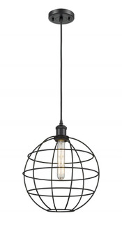 Lake Placid - 1 Light - 12 inch - Matte Black - Mini Pendant (3442|516-1P-BK-CE-12-BK)