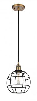 Lake Placid - 1 Light - 8 inch - Brushed Brass - Mini Pendant (3442|516-1P-BB-CE-8-BK)