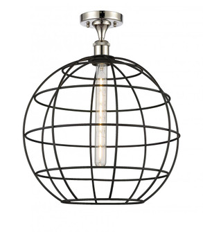 Lake Placid - 1 Light - 16 inch - Polished Nickel - Semi-Flush Mount (3442|516-1C-PN-CE-16-BK)