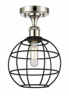 Lake Placid - 1 Light - 8 inch - Polished Nickel - Semi-Flush Mount (3442|516-1C-PN-CE-8-BK)