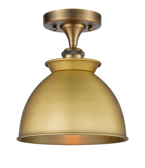 Adirondack - 1 Light - 8 inch - Brushed Brass - Semi-Flush Mount (3442|516-1C-BB-M14-BB)