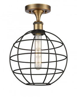 Lake Placid - 1 Light - 10 inch - Brushed Brass - Semi-Flush Mount (3442|516-1C-BB-CE-10-BK)