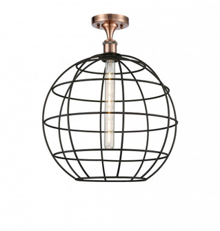 Lake Placid - 1 Light - 16 inch - Antique Copper - Semi-Flush Mount (3442|516-1C-AC-CE-16-BK)