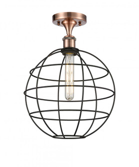Lake Placid - 1 Light - 12 inch - Antique Copper - Semi-Flush Mount (3442|516-1C-AC-CE-12-BK)