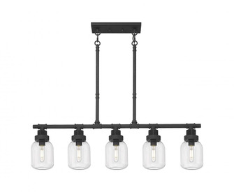 Somers - 5 Light - 43 inch - Textured Black - Linear Pendant (3442|472-5I-TBK-G472-6CL)
