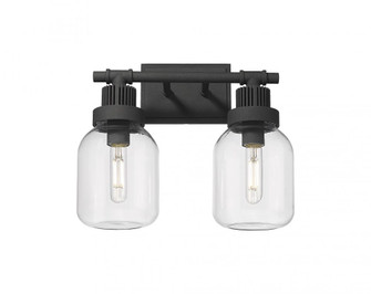 Somers - 2 Light - 15 inch - Textured Black - Bath Vanity Light (3442|472-2W-TBK-G472-6CL)