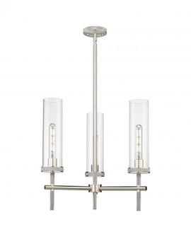 Lincoln - 3 Light - 21 inch - Satin Nickel - Pendant (3442|471-3CR-SN-G471-12CL)