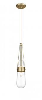 Milan - 1 Light - 4 inch - Brushed Brass - Pendant (3442|452-1P-BB-G452-4CL)
