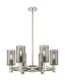Crown Point - 6 Light - 24 inch - Polished Nickel - Chandelier (3442|434-6CR-PN-G434-7SM)