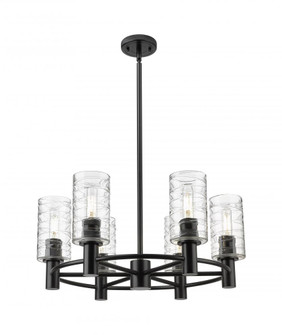 Crown Point - 6 Light - 24 inch - Matte Black - Chandelier (3442|434-6CR-BK-G434-7DE)