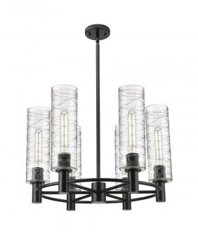 Crown Point - 6 Light - 24 inch - Matte Black - Chandelier (3442|434-6CR-BK-G434-12DE)
