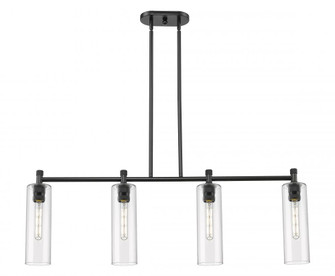 Crown Point - 4 Light - 44 inch - Matte Black - Island Light (3442|434-4I-BK-G434-12CL)