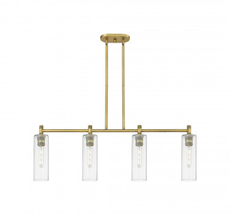 Crown Point - 4 Light - 44 inch - Brushed Brass - Island Light (3442|434-4I-BB-G434-12CL)