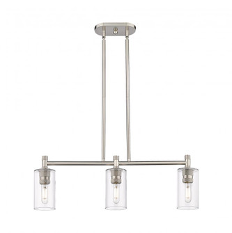 Crown Point - 3 Light - 31 inch - Satin Nickel - Island Light (3442|434-3I-SN-G434-7CL)
