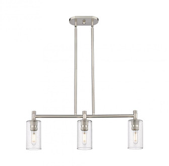 Crown Point - 3 Light - 31 inch - Satin Nickel - Island Light (3442|434-3I-SN-G434-7SDY)