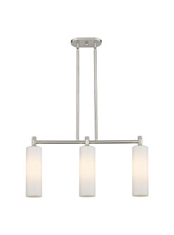 Crown Point - 3 Light - 31 inch - Satin Nickel - Island Light (3442|434-3I-SN-G434-12WH)