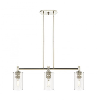 Crown Point - 3 Light - 31 inch - Polished Nickel - Island Light (3442|434-3I-PN-G434-7CL)