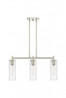 Crown Point - 3 Light - 31 inch - Polished Nickel - Island Light (3442|434-3I-PN-G434-12CL)