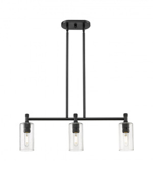 Crown Point - 3 Light - 31 inch - Matte Black - Island Light (3442|434-3I-BK-G434-7SDY)