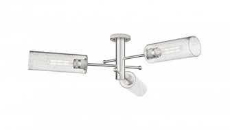 Crown Point - 3 Light - 34 inch - Satin Nickel - Semi-Flush Mount (3442|434-3F-SN-G434-12SDY)